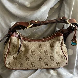 Authentic Dooney & Burke Handbag with Heavy Leather Trim & Hardware